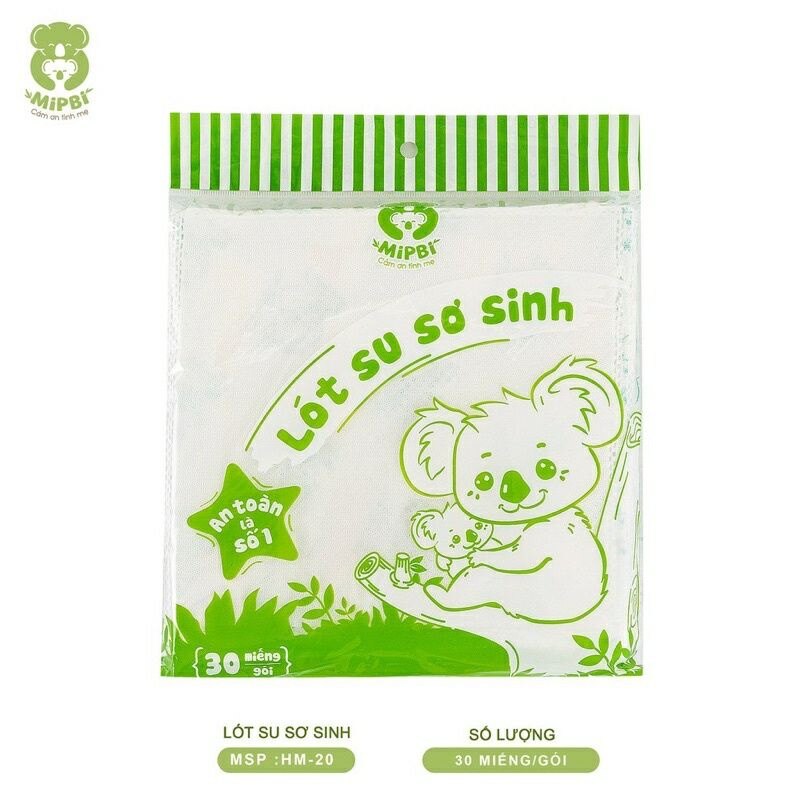 Lót su sơ sinh mipbi gói 30 miếng - an toàn tiện lợi siêu tiết kiệm cho mẹ và bé