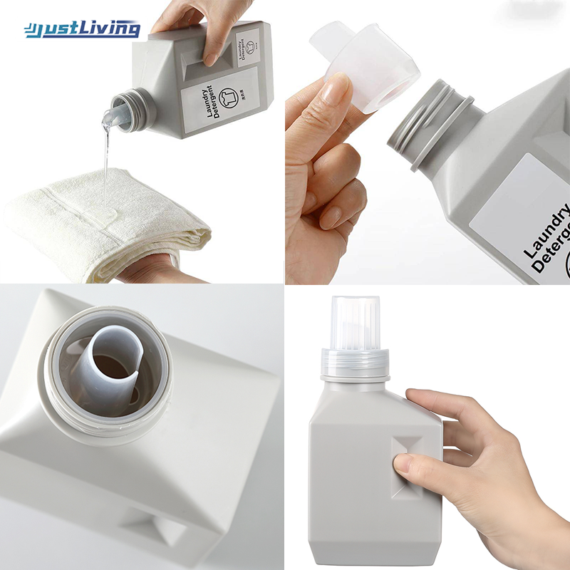 JustLiving Hộp Đựng Chất Làm Mềm Gia Dụng Hộp Đựng Chất Tẩy Rửa Chai Có Thể Đổ Đầy Chất Lỏng Giặt Dung Tích Lớn Bằng Nhựa Hộp Đựng Chất Tẩy Rửa Đồ Làm Sạch Chất Làm Mềm Dầu Gội Thay Thế Chai Rỗng