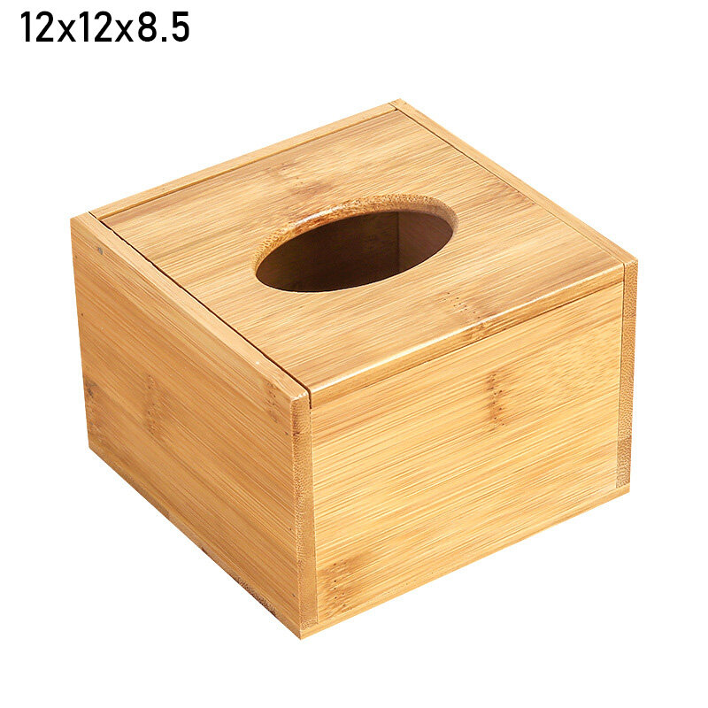 Tissue box dust-proof storage creative paper box bamboo wood desktop multi-function paper box hotel car
