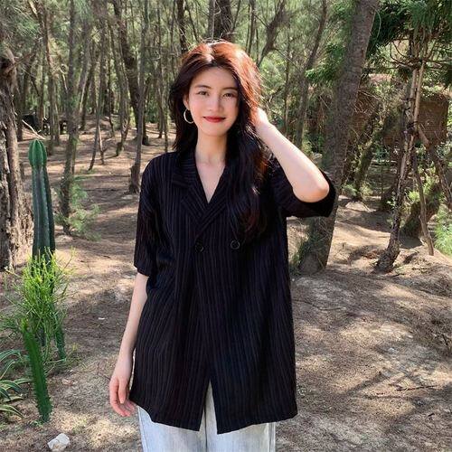 Korean Retro Style Loose White Shirt Women Short Sleeve Girls Casual Blouse Top