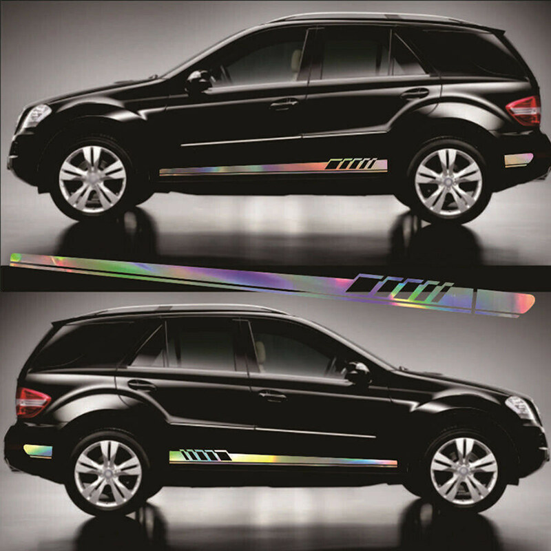 Both Side Vinyl Long Stripe Decal Sticker 2pcs Pack Reflective Car Body-Reliable