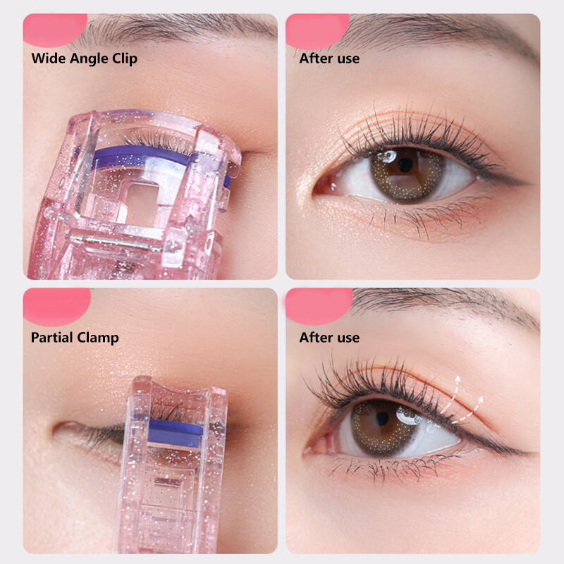 【YIDEA HONGKONG】Portable Glitter Pink Wide Angle Partial Eyelash Curler for Beginners
