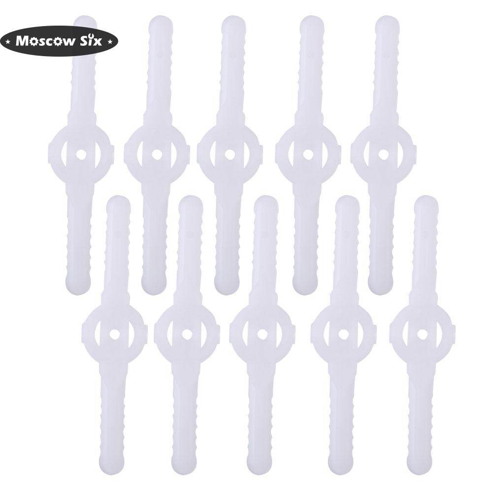 10pcs Plastic Electric Lawn Mower Blade Cutter Replacement Blades White