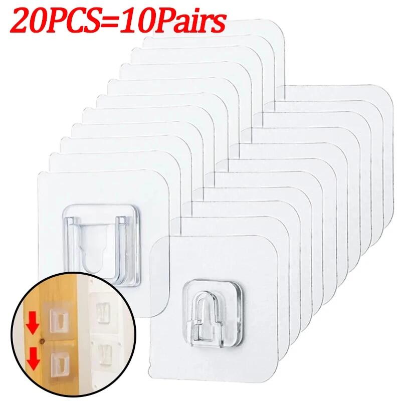 Feelife móc treo móc treo tường dính hai mặt giá đỡ ổ cắm ổ cắm móc hút núm hút cao su trong suốt mạnh mẽ cho nhà bếp phòng tắm