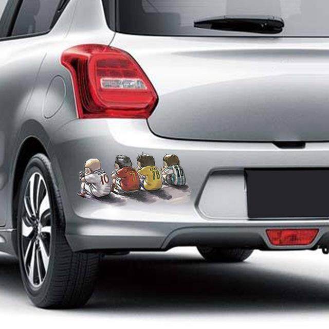 Car Styling Funny Cartoon Pvc Sticker Car Styling Decoration Football Player Pattern Sticker Waterproof Decals Lazada Singapore