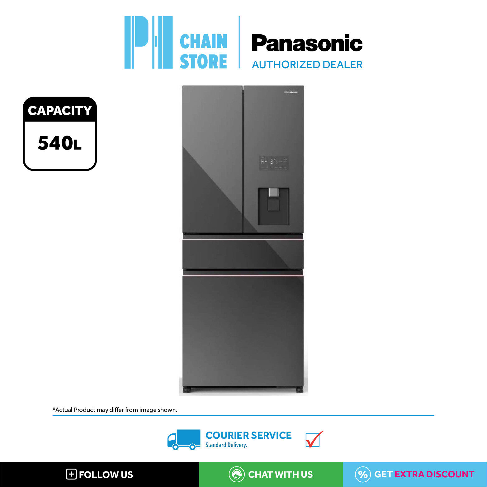 (COURIER SERVICE) PANASONIC NRYW590YMMM 540L PRIME+ EDITION MULTI DOOR