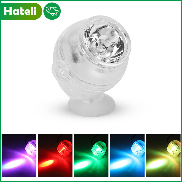 【HATELI】（Purple Light）Aquarium Light LED Fish Tank Small Spotlight Colorful Color Changing LED Aquarium Light Colorful Gradient Aquarium Light Diving Light