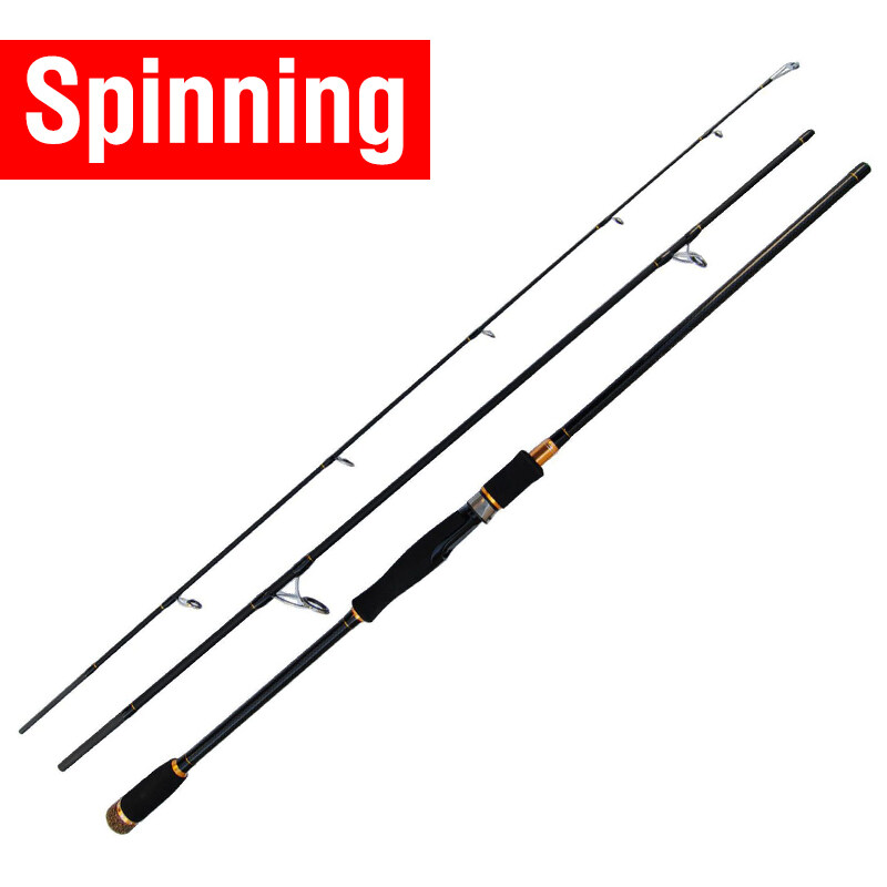 1.8m/2.1m/2.4m/2.7m Black Ultralight Three Sections Lure Fishing Rod