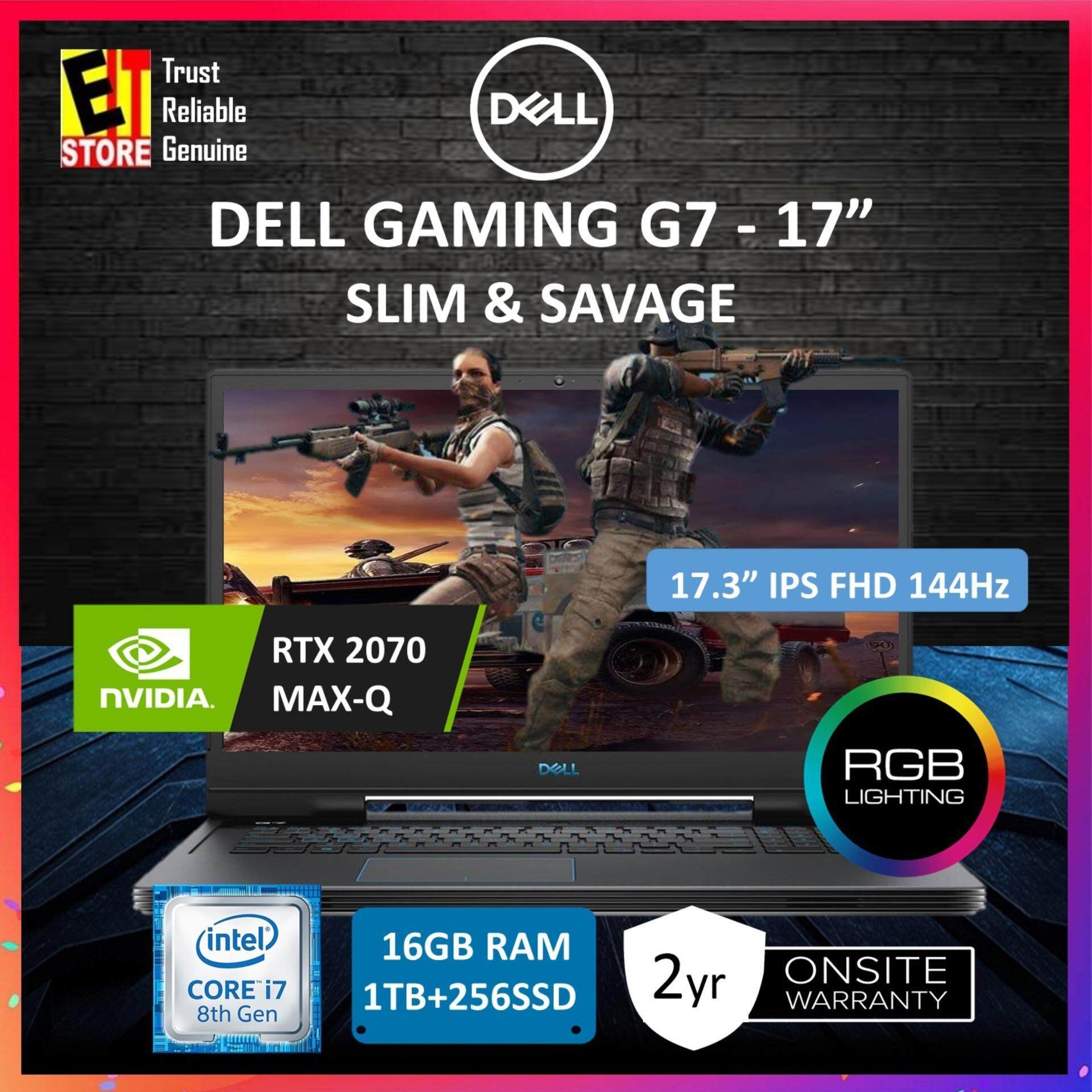 DELL GAMING LAPTOP G7 7790 - INTEL I7-8750H /16GB /1TB+256GB SSD/17.3 FHD 144HZ IPS /8GB NVIDIA RTX 2070 MAX-Q /W10/2YRS (G7-87118GFHD-W10-2070-SSD) Malaysia
