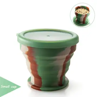 Leegoal Silicone Folding Bowl With Lid Portable Collapsible Fruit