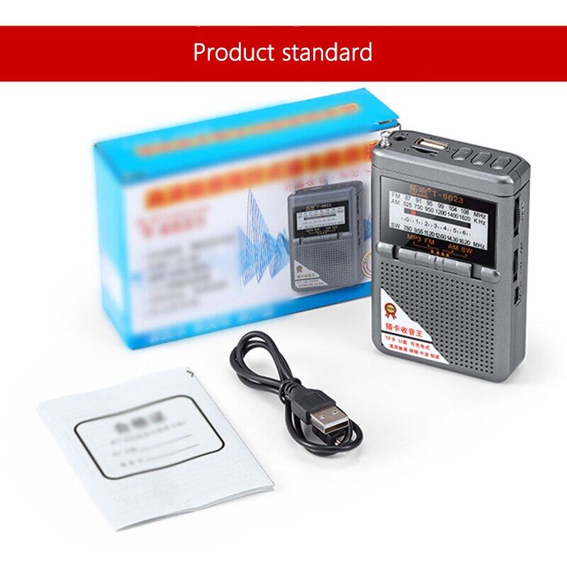 Full Band Radio Receiver FM/AM/SW World Band With LCD Display Portable Radio Pocket Radio Mini Radio With Buckle Receiver