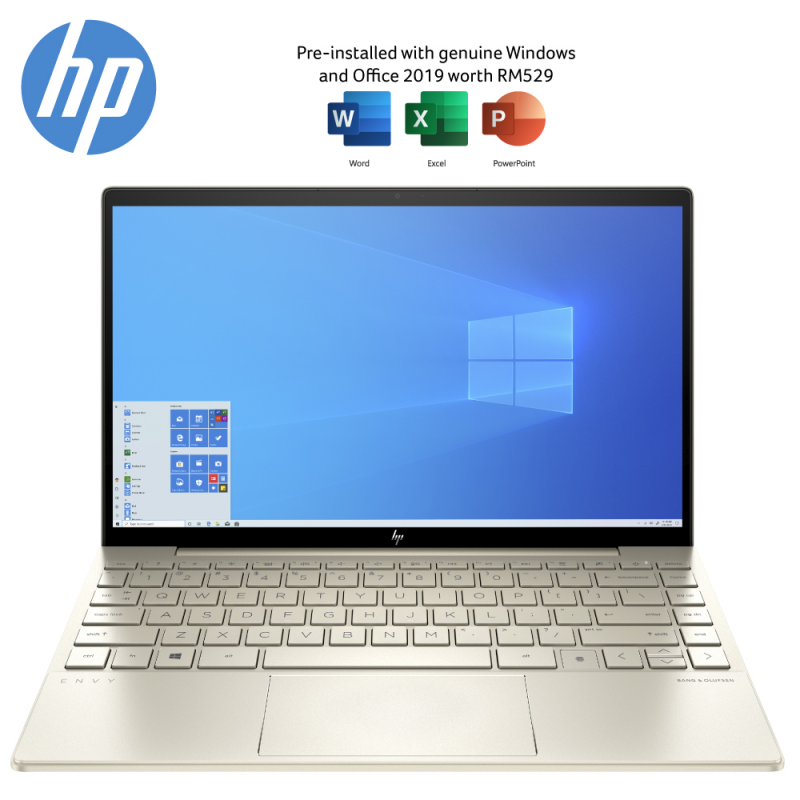 HP ENVY 13-Ba1011TX 13.3 FHD Laptop Pale Gold ( I7-1165G7, 16GB, 512GB SSD, MX450 2GB, W10, HS ) Malaysia