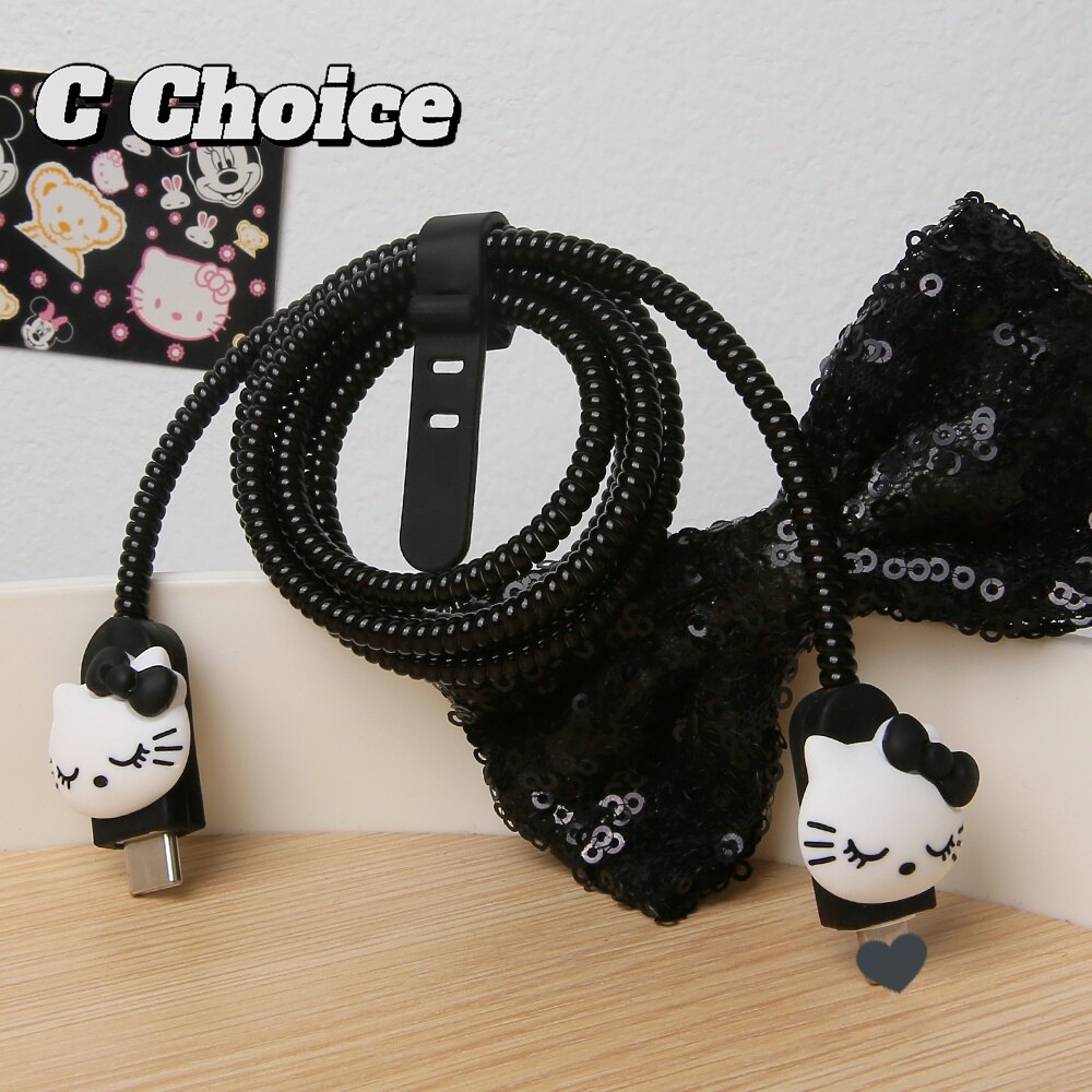 Phone Cable Protector Android Type C Port Spiral Earphone Cord Protector Charging Cable Protector charger cord protective Earphone Cable Winder Saver Cover