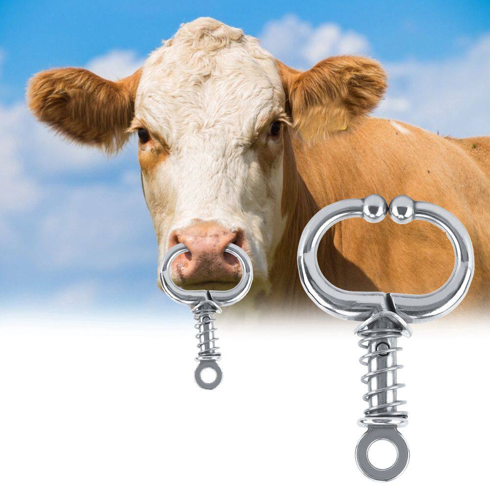 Mangouu Stainless Steel Bull Cattle Nose Pliers Cow Cattle Nose Ring Husbandry Accessory