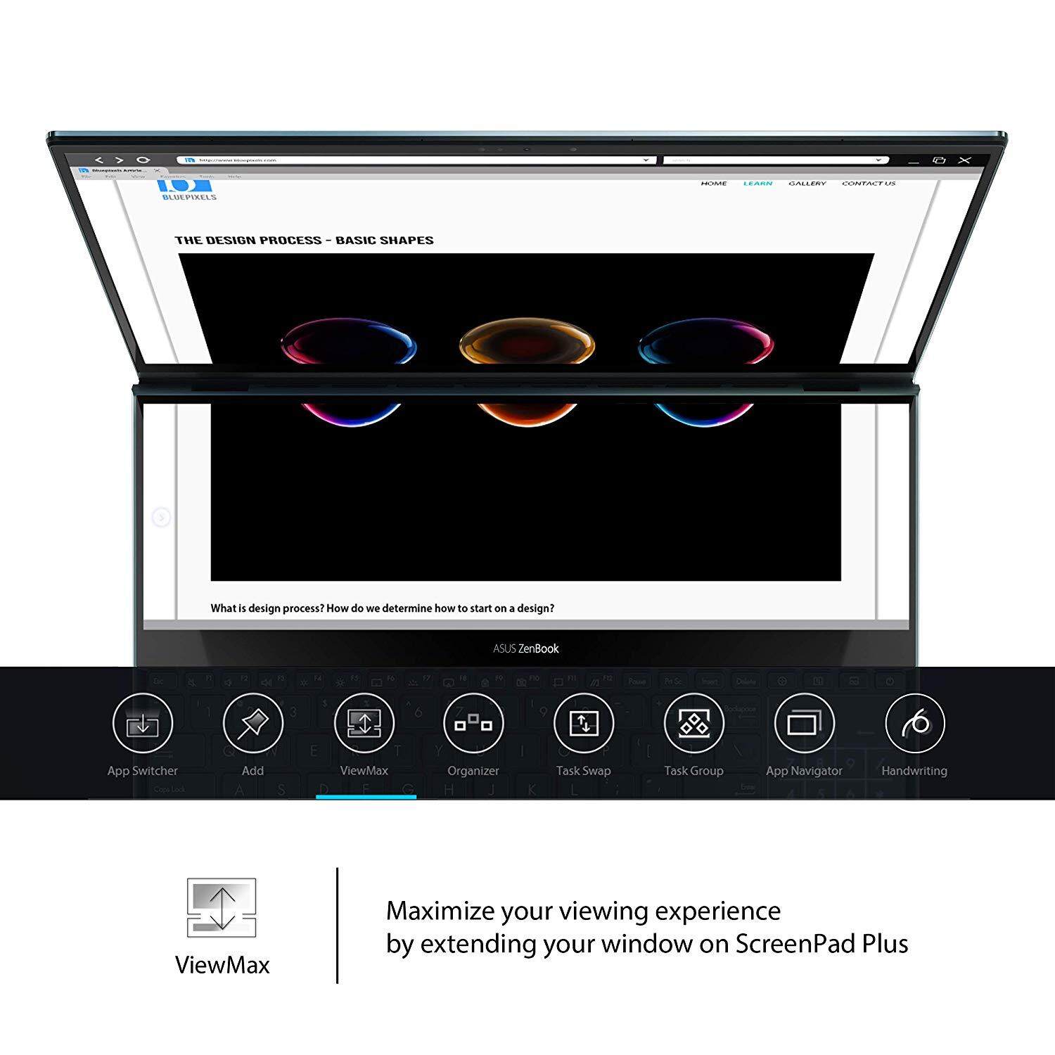 Asus ZenBook Pro Duo UX581 15.6” 4K UHD NanoEdge Bezel Touch, Intel Core i7-9750H, 16GB RAM, 1TB PCIe SSD, GeForce RTX 2060, Innovative Screenpad Plus, Windows 10 Pro Malaysia