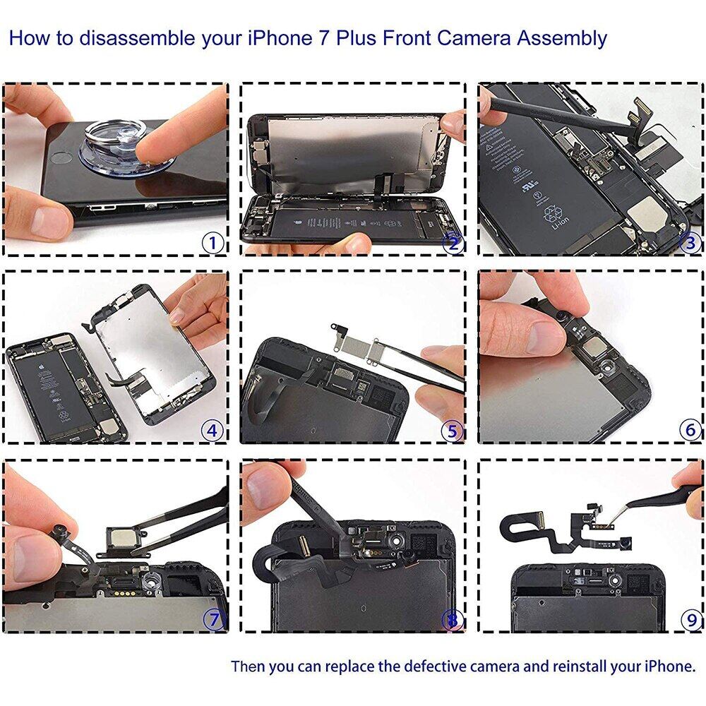 Front Camera With Sensor Proximity Light Microphone Flex Cable Earpiece Speaker Full Screws Kit For Iphone 7 7plus 8g 8 Plus