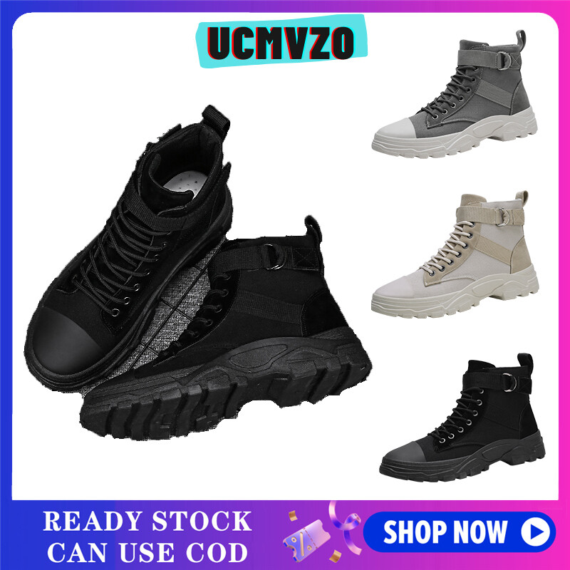 UCMVZO Fashion Martin Boots for Men Motorcycle High-top Men's Boots Combat Outdoor Boots