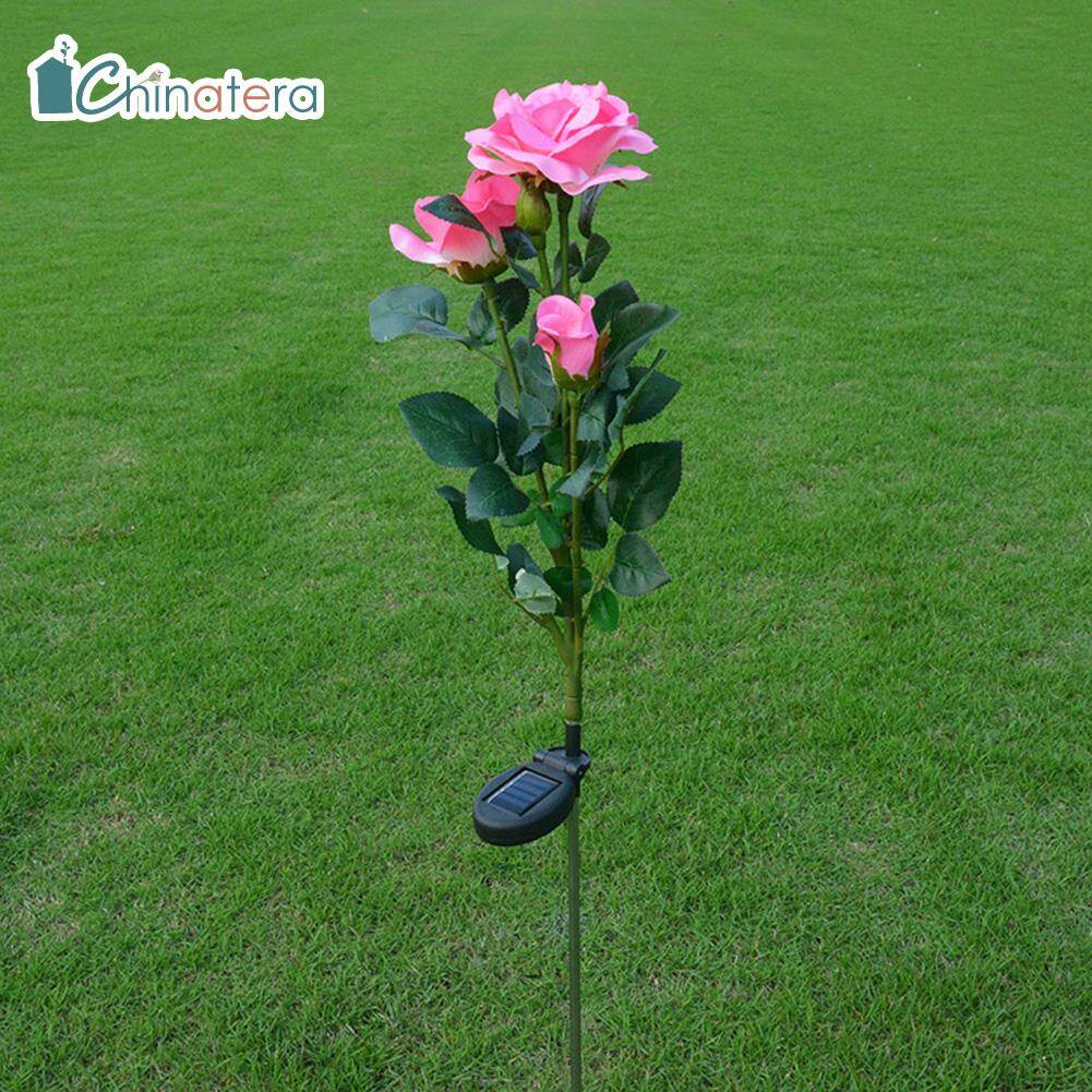 [Chinatera] Đèn LED Năng Lượng Mặt Trời Hình Hoa Hồng Mô Phỏng, Đèn Cọc Bãi Cỏ Sân Vườn Không Thấm Nước NGHỆ THUẬT Sân Cảnh Quan Trang Trí Sân Vườn Ngoài Trời