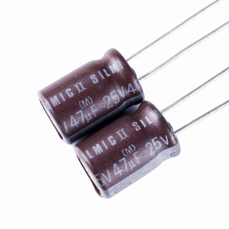 10pcs,elna silmic ii 25v 47uf 85°c 8 x 12mm electrolytic capacitor
