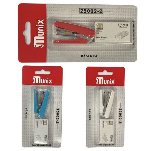 Bấm kim số 10 mini munix 25002-2 chất lượng tốt tặng kèm hộp kim bấm số 10