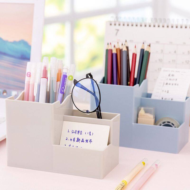 Desktop Pen Holder Organizer Multi-functional Stationery Container Storage Cosmetics Makeup Rack