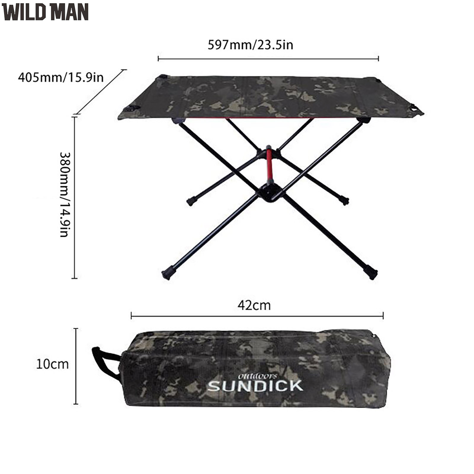SUNDICK Portable Foldable Camping Table Chair Aluminum Alloy BBQ Picnic