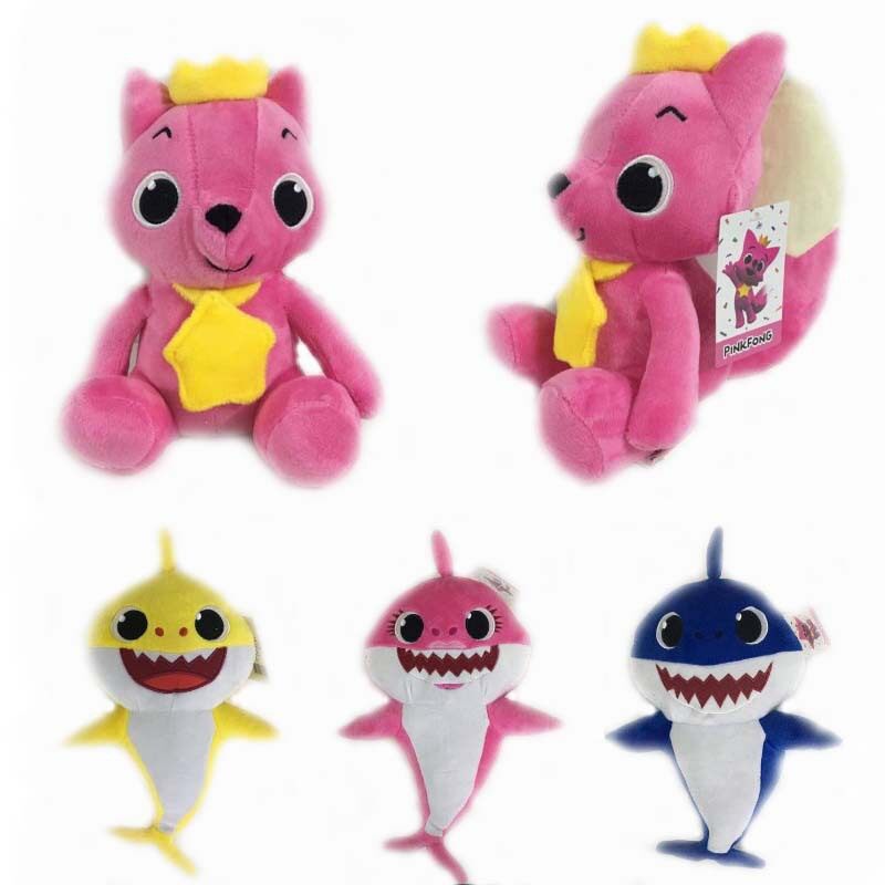 PinkFong1 Animal Cartoon Stuffed Toy Plush Doll Soft Toys Fox Sharks Kids Baby