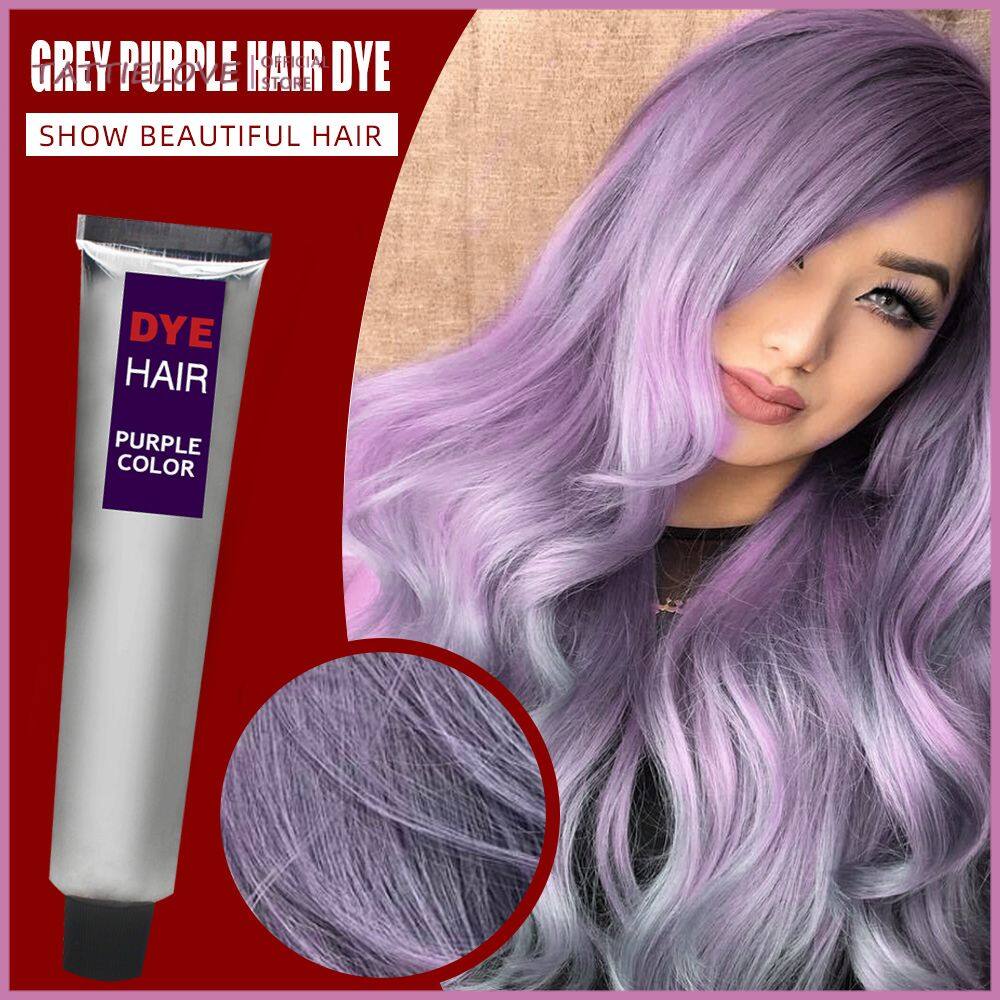 Professional fashion Purple hair dye Mild Safe Creamy mild nourishment  Unique hair care formula Light Smoke Purple Hair Color Punk Style (hot  sale) | Lazada