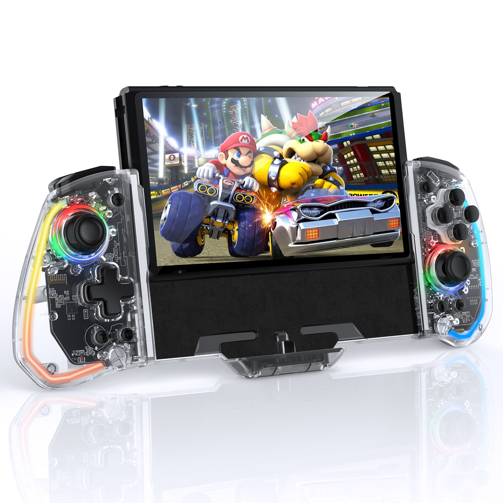 IINE Switch Handheld Controller One-Piece Joypad Controller with Hall Effect Joystick, RGB Light/Motion Control for Nintendo Switch/OLED
