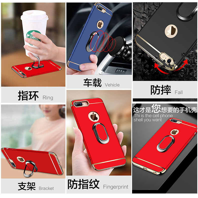 LIANPO For iPhone 7 iPhone 8 Phone Case Luxury 3 In 1 Matte Ultra Thin Anti-Scratch Shockproof Electroplated Frame Hard PC Back Cover For iPhone 7/iPhone 8 Case With Free Ring Stand Holder & String
