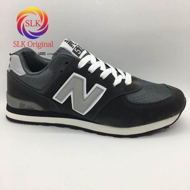 NB New Balance 574 Classic Gelap Abu-abu + Biru + Hitam Warna Kasual Gaya Hidup Unisex.
