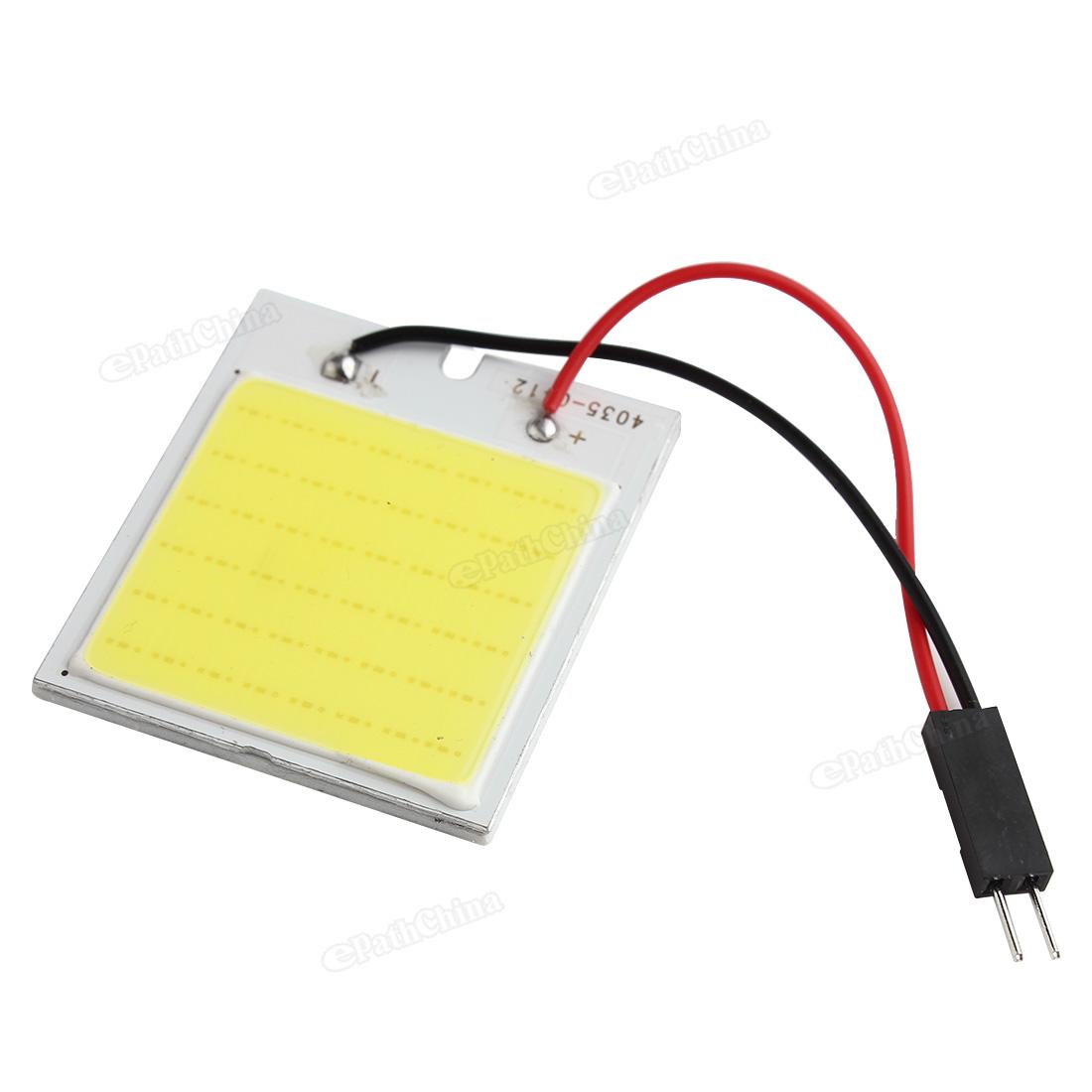 Đèn LED Đọc Sách Xe Hơi Ánh Sáng Trắng COB 12V 48SMD Đèn Bảng Nội Thất Với Bộ Chuyển Đổi Vòm T10 Festoon