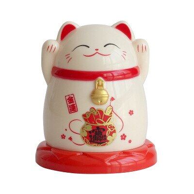1 Pcs Plastic Toothpick Box Japanese Cartoon Lucky Cat Red Black Toothpick Holder Creativity Home Restaurant Storage Decoration