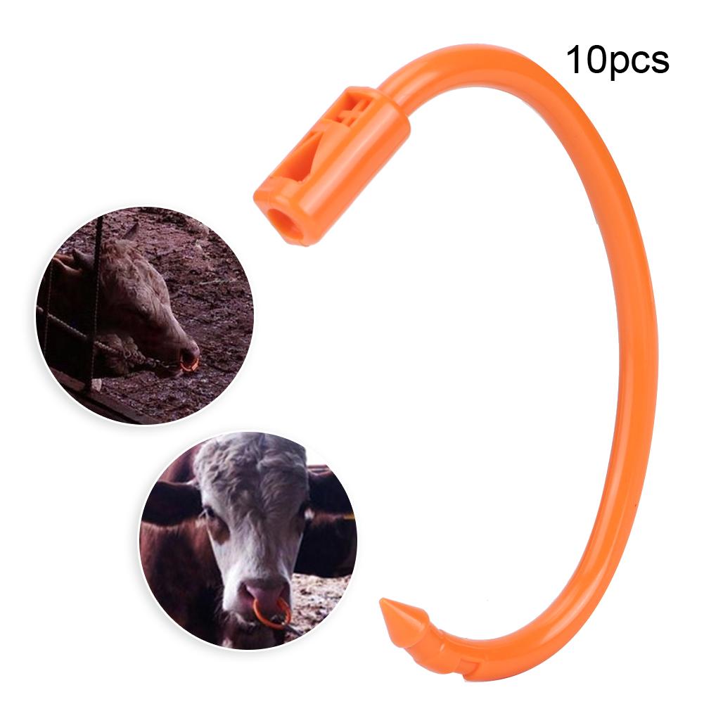10PCS Plastic Lightweight Good Elasticity Farm Bull Nose Ring Accessory for Cattle Cow