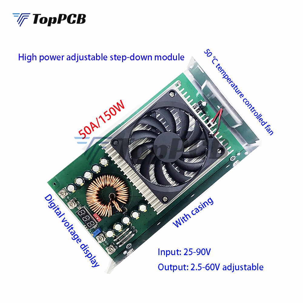 1500w 50a adjustable high power dc-dc step down buck converter 25-90v to 60v 48v 36v 24v 21v 12v power supply voltage regulator