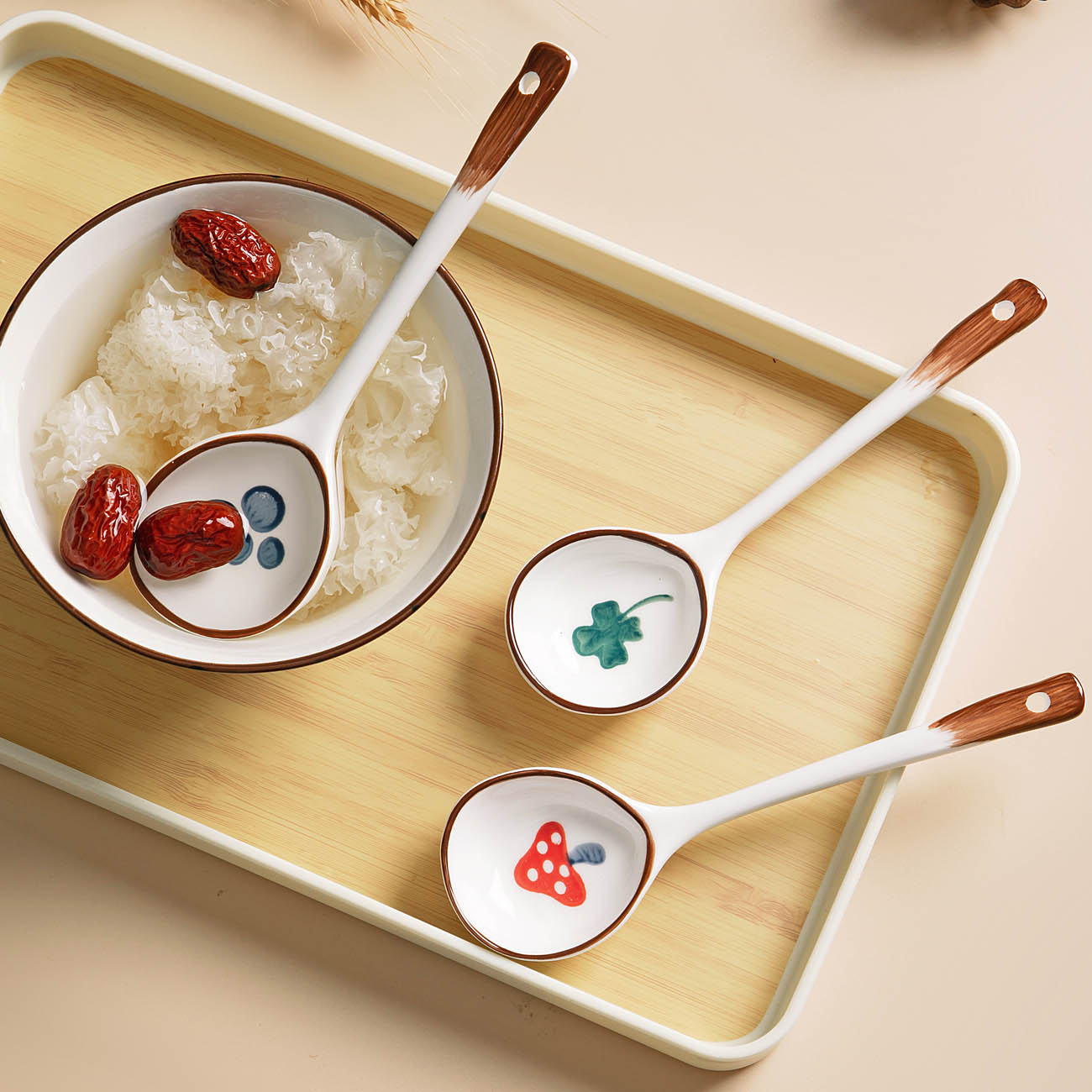 Homenhome Thìa Gốm Thìa Nhỏ Đựng Súp Có Hình Dáng Cao Cấp Nhật Bản Gia Dụng