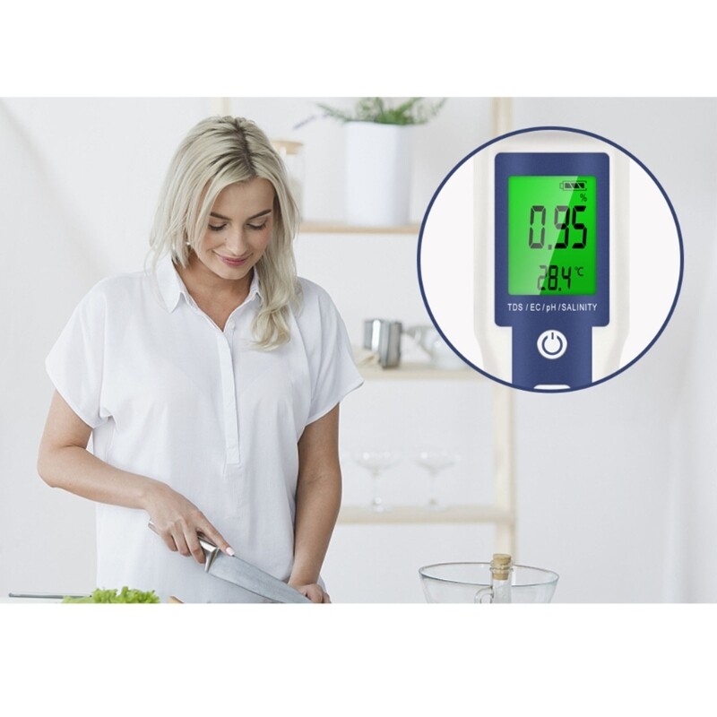 Portable PH Meter 5 in 1 Digital TDS Meter Water Tester with Back light for Pool