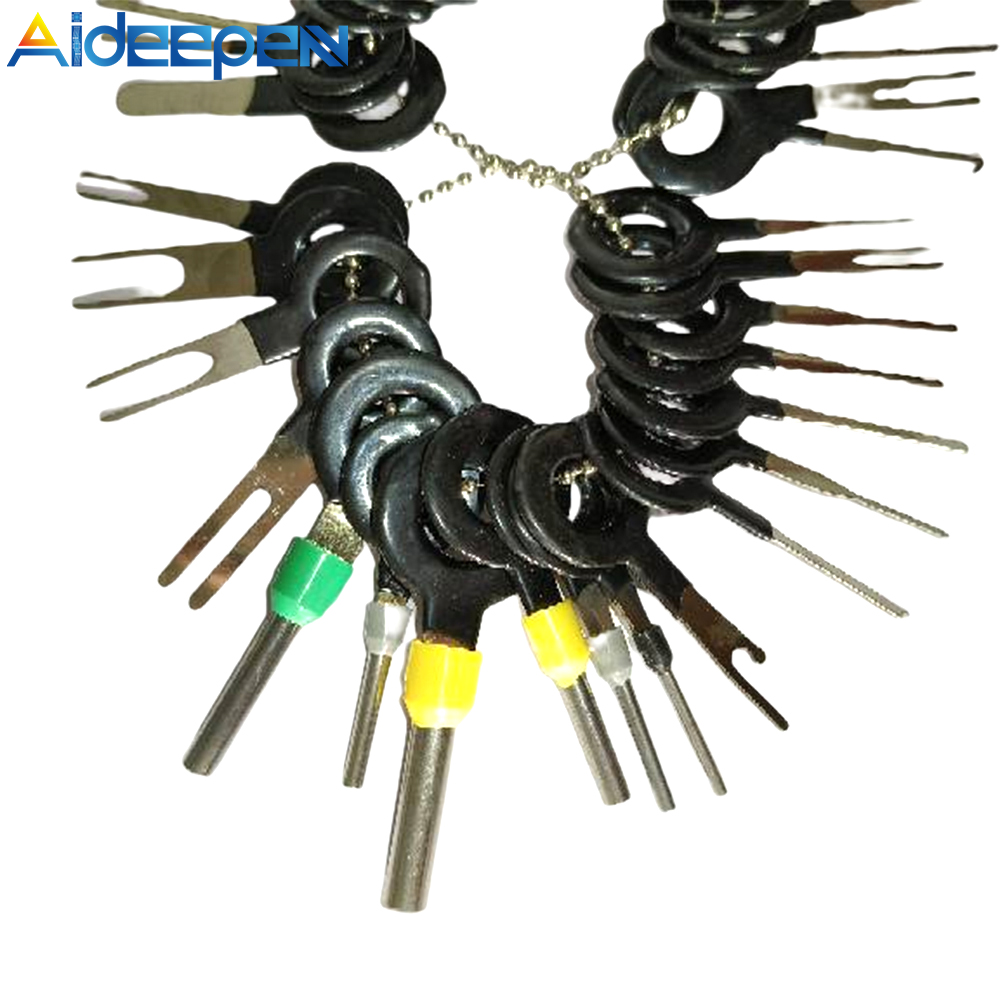 Aideepen Terminal Removal Tool Kit Terminal Ejector Kit for Car Pin Wire Connector Puller Repair Key Removal Tools