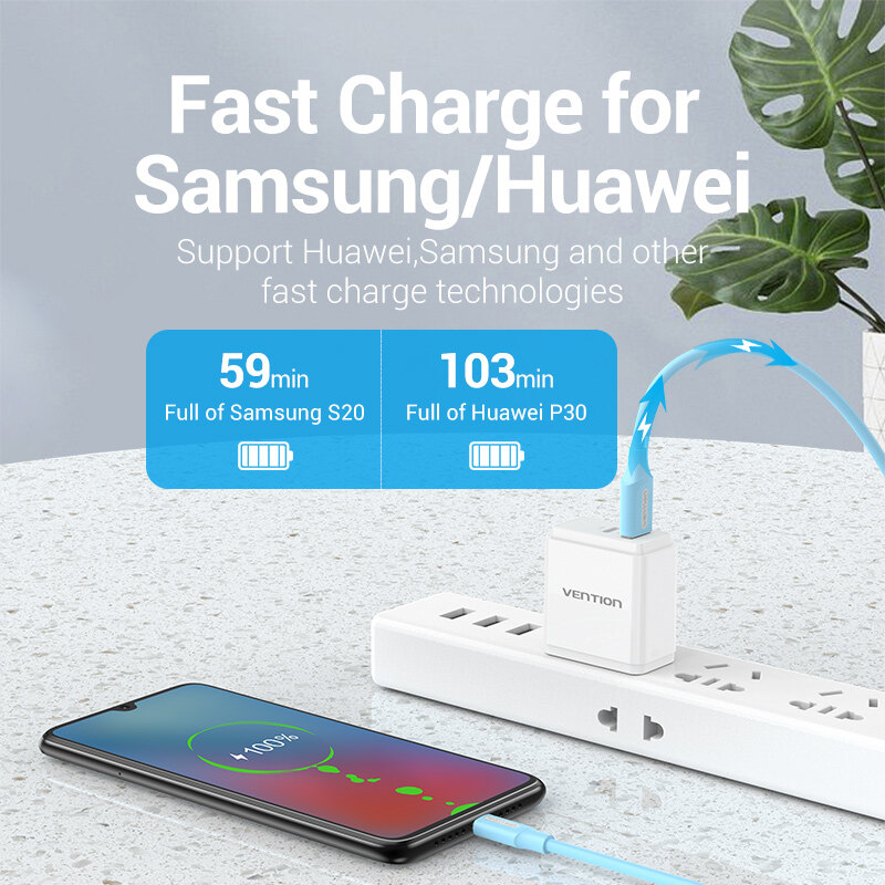 Vention Cáp USB 2.0 Type C - Tốc Độ 480Mbps, Dòng Điện 3A, Sạc Nhanh 60W, Dây Mềm Dẻo Bền Bỉ