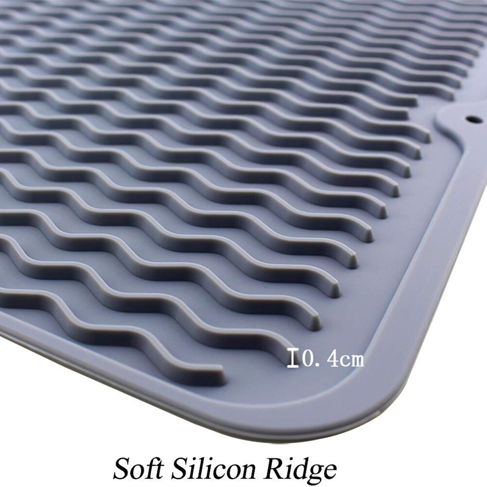 Silicone Dish Drying Mat Kitchen Drainer Dish Draining Mat Sink Mat Large Dish Drying Mat