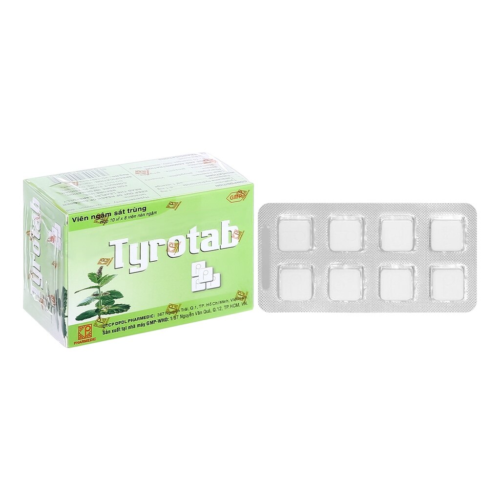 Viên ngậm sát trùng họng Tyrotab