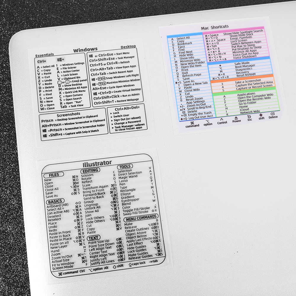 Windows PC tham khảo bàn phím Phím tắt Sticker dính cho PC máy tính xách tay Máy tính để bàn