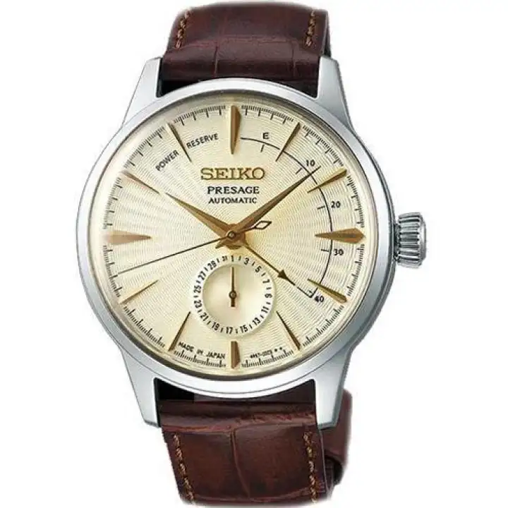 SEIKO PRESAGE Cocktail - Golden Champagne Power Reserve SSA387J1 LEATHER STRAP MAN WATCH (PRE-ORDER) | Lazada PH