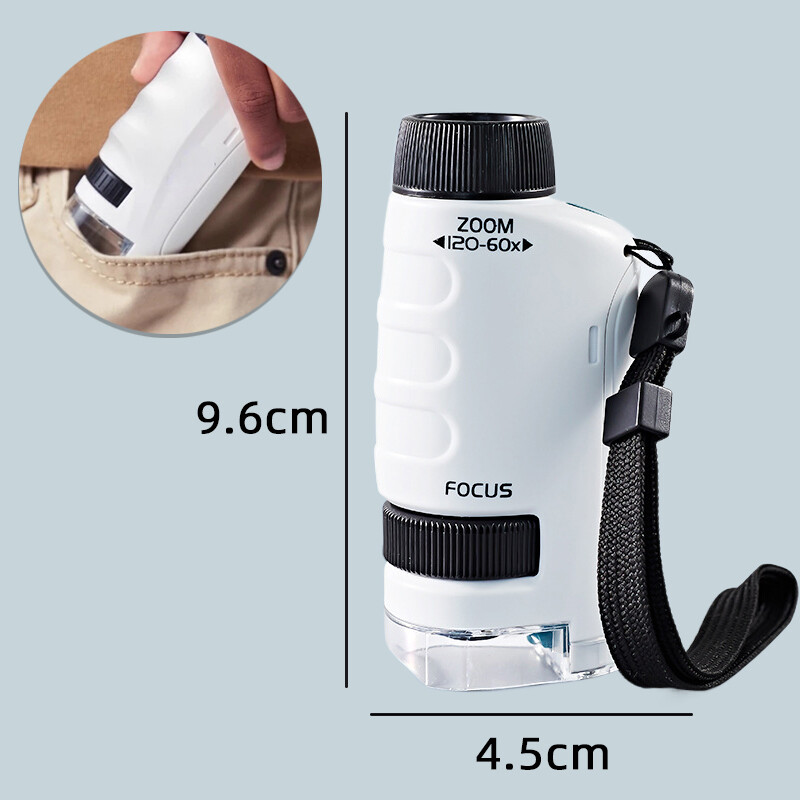 TOYSMARS Children's Portable Microscope Toy Handheld Science Experiment Equipment Set Science Educational Portable Microscope