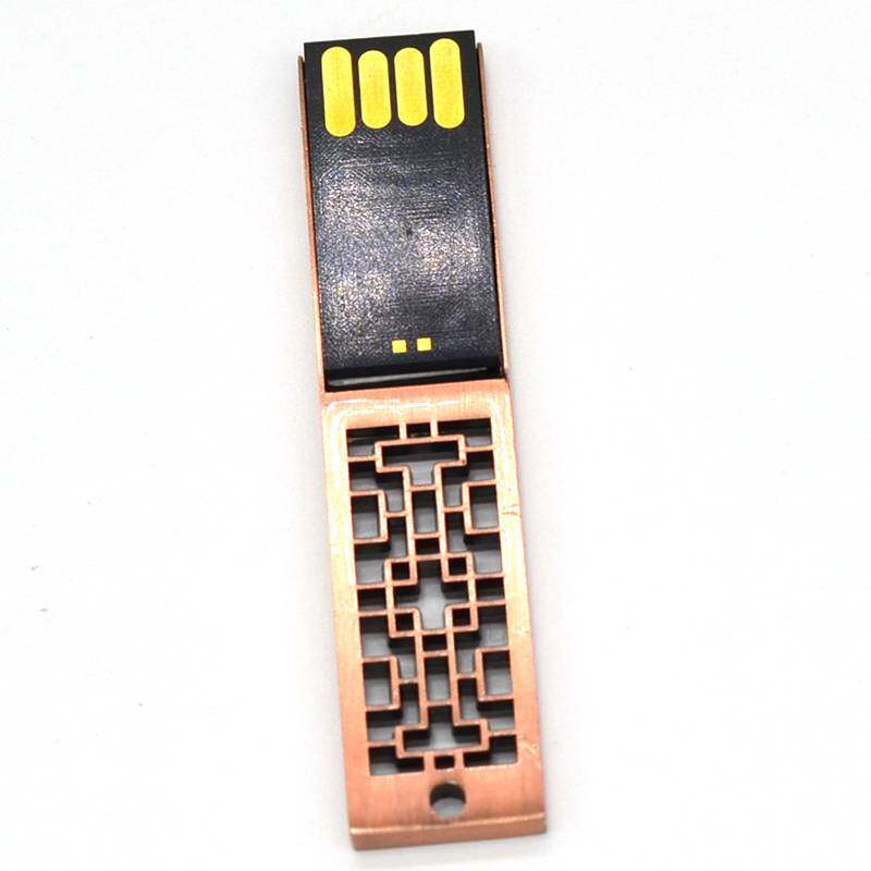 Vintage chinese style grilles gift usb flash drive 8g 16g logo bronze 32g waterproof usb flash drive Metal U disk
