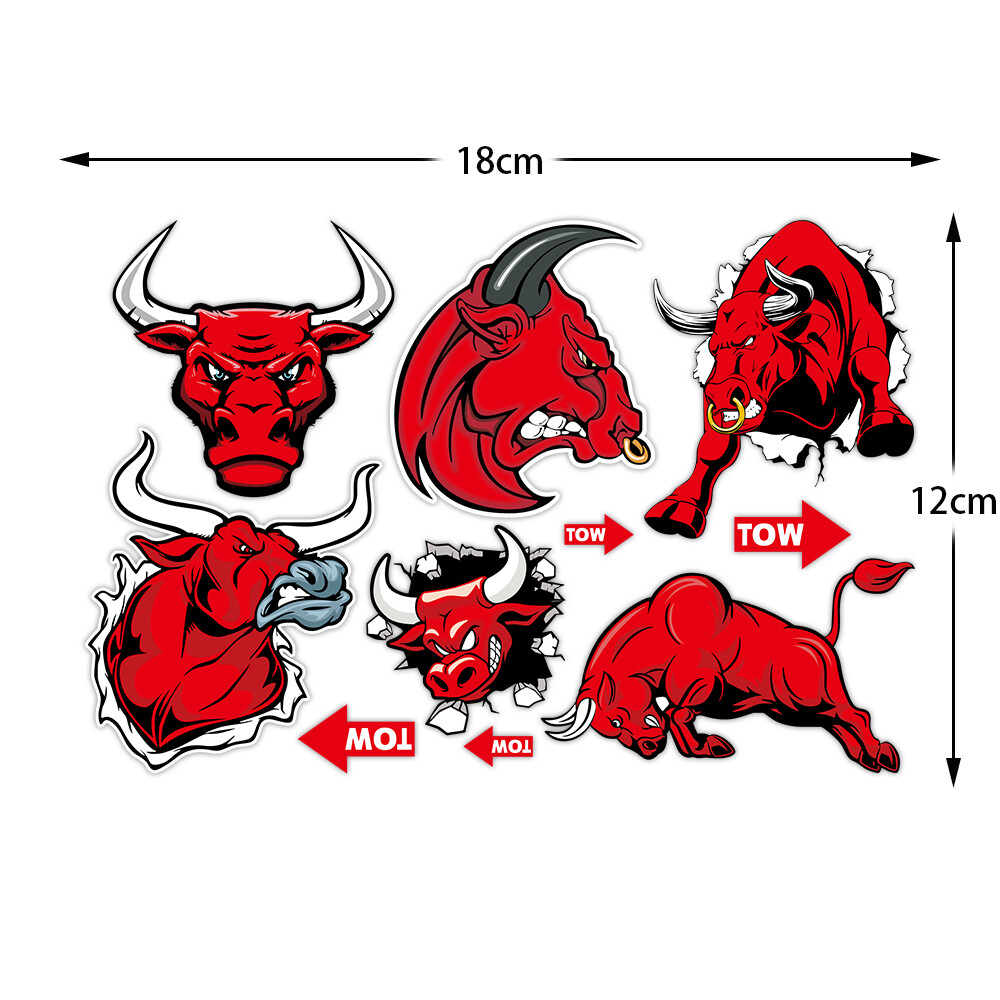 Red Bull Cá Nhân Nhãn Dán Sáng Tạo Xe Máy Sửa Đổi Bull Phản Xạ Không Thấm Nước Trang Trí Mũ Bảo Hiểm Nhãn Dán Thích Hợp Cho YAMAHA HONDA SUZUKI KTM DUCATI