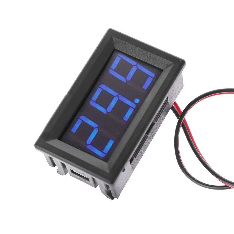Dc 5v-120v digital voltmeter led display panel 2 wire volt voltage test meter for 12v 24v 96v electromobile motorcycle