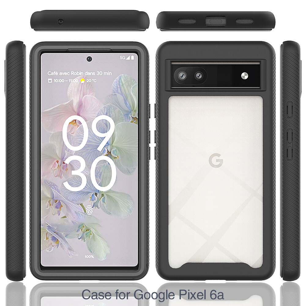 Silicone Case 360 Full Protection - Rugged Bumper Case for Google Pixel 8 Pro 6A Pixel 7 Pro 7A Case Cover Durable Shockproof Drop Protective TPU Cell Phone Cover Build-in Screen Protector Full Coverage Case