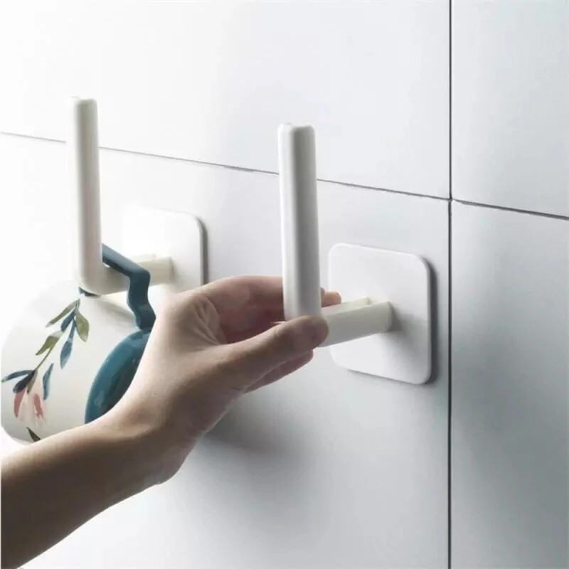 Wall Mount Kitchen Self Adhesive Paper Roll Holder Rack For Towel Storage Tissue Hook Bathroom Accessories Stand