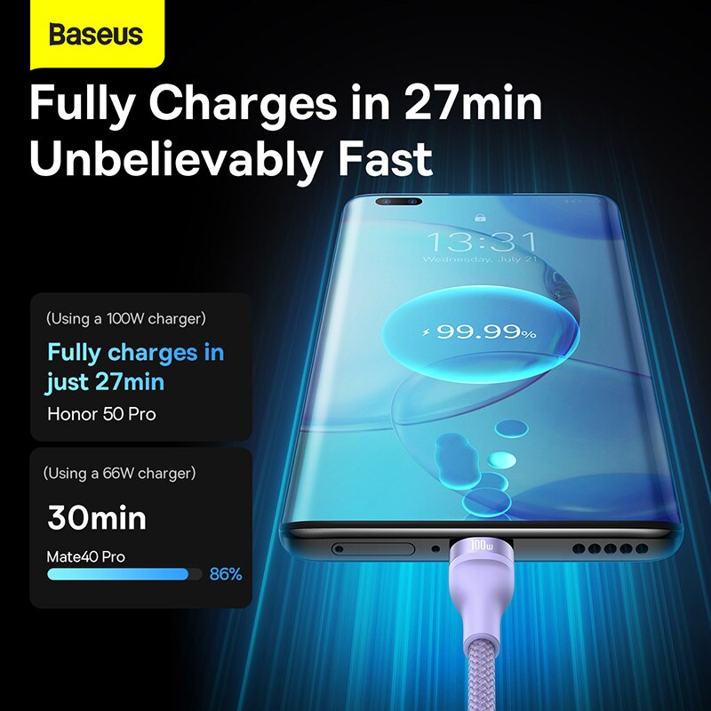 Baseus Cáp USB Type C 3 Trong 1 Cáp Dữ Liệu Sạc Nhanh 100W Cho iPhone 14 Pro Bộ Sạc Điện Thoại Cho Xiaomi Samsung Cáp Micro USB
